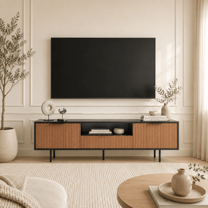 Zara Tv Unit Black Walnut 200cm - Urban Lifestyle General Trading LLC