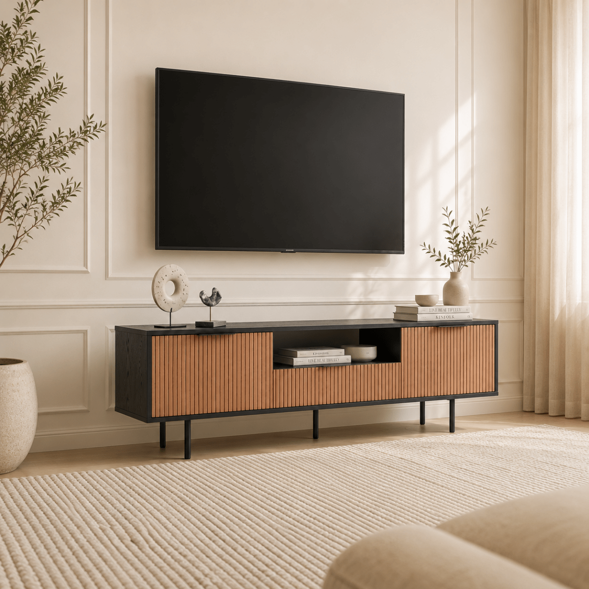 Zara Tv Unit Black Walnut 200cm - Urban Lifestyle General Trading LLC