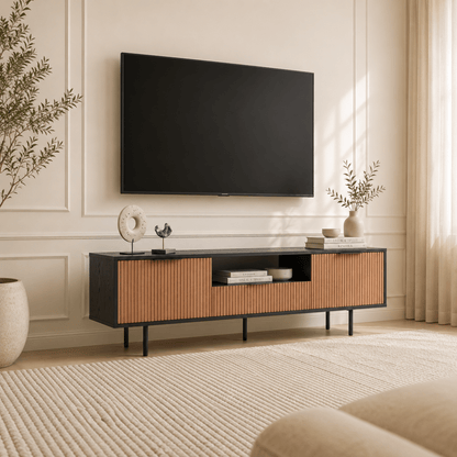Zara Tv Unit Black Walnut 200cm - Urban Lifestyle General Trading LLC