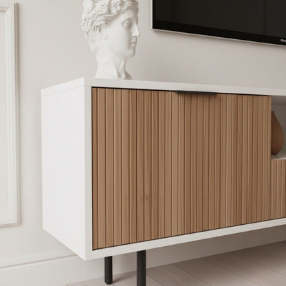 Zara Tv Unit Cream Walnut 200cm - Urban Lifestyle Furniture